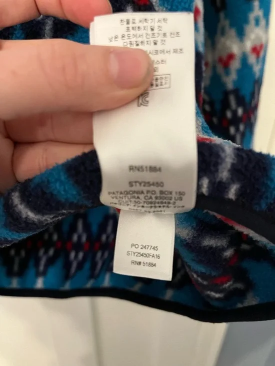 2016 Patagonia Synchilla SnapT Pullover Fleece Forest Carpet Deep Sea Blur Aztec - Picture 5 of 7